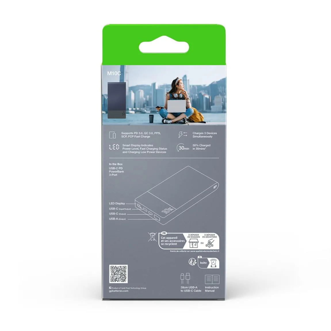 Powerbank GP M2+ 10000mAh Blå