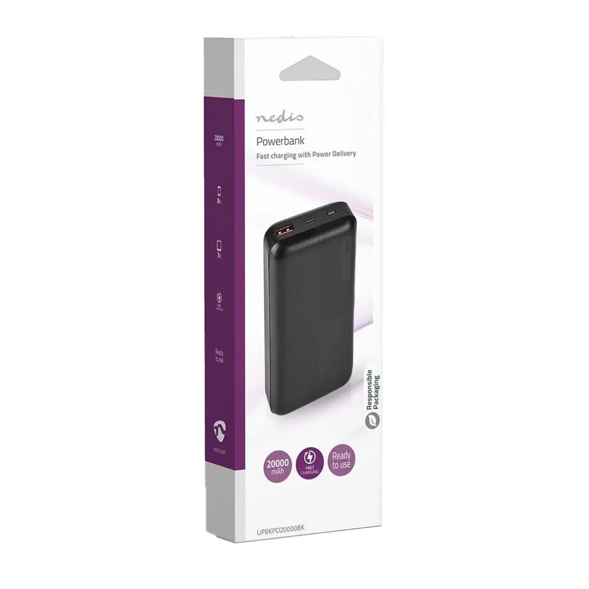 Powerbank Nedis 20000mAh Svart
