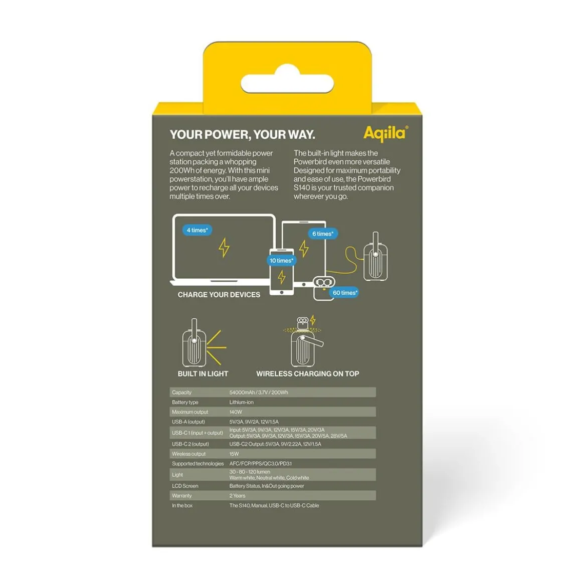Powerstation Aqiila Powerbird S140 54000 mAh 200Wh