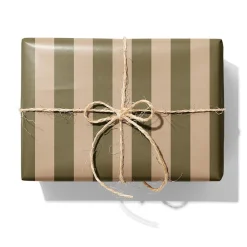 Presentpapper Rand Slät Kraft Brun/Olivgrön 57cm x 154m 7kg
