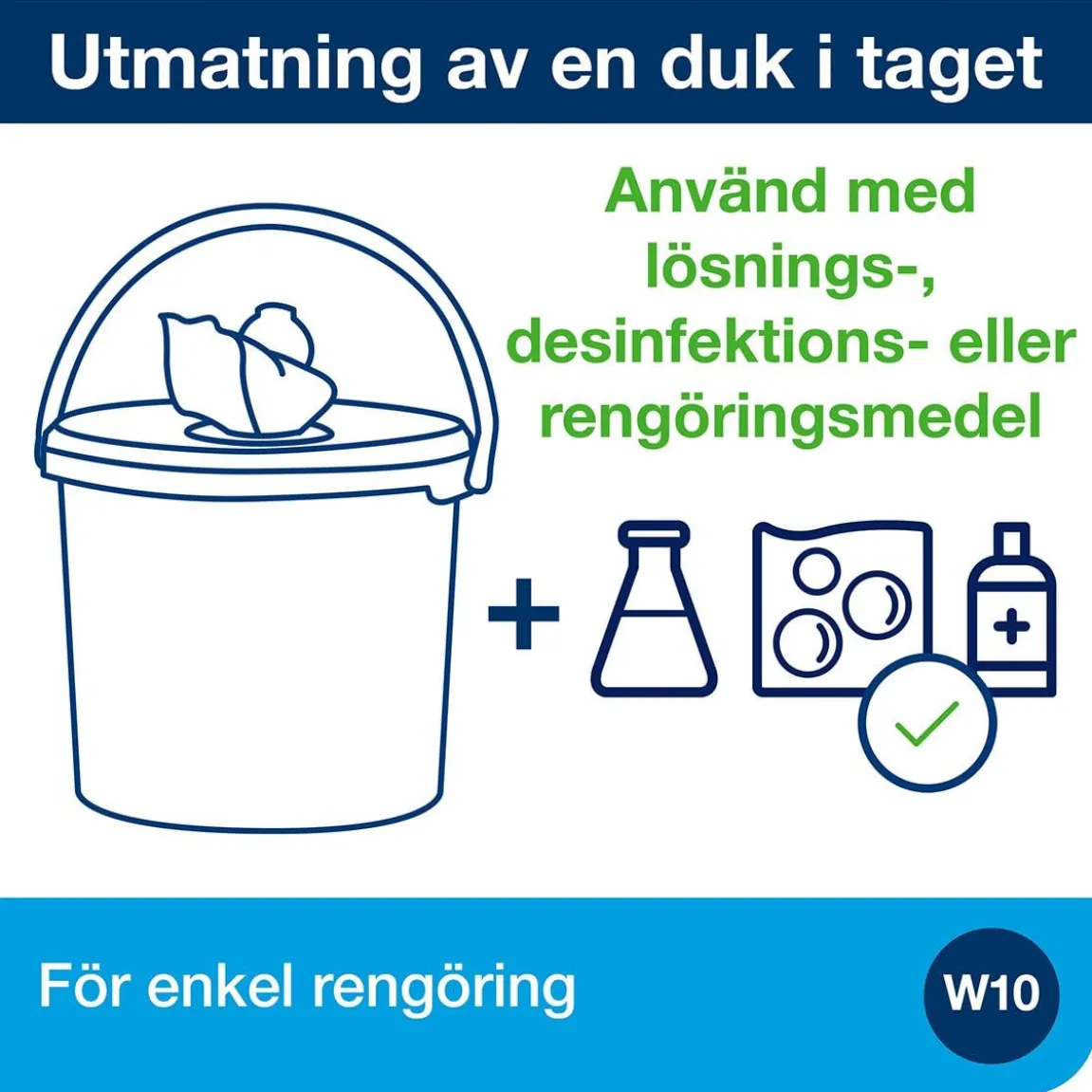 Rengöringsduk Tork W10 Precision Hink Turkos 16,5cm x 60m