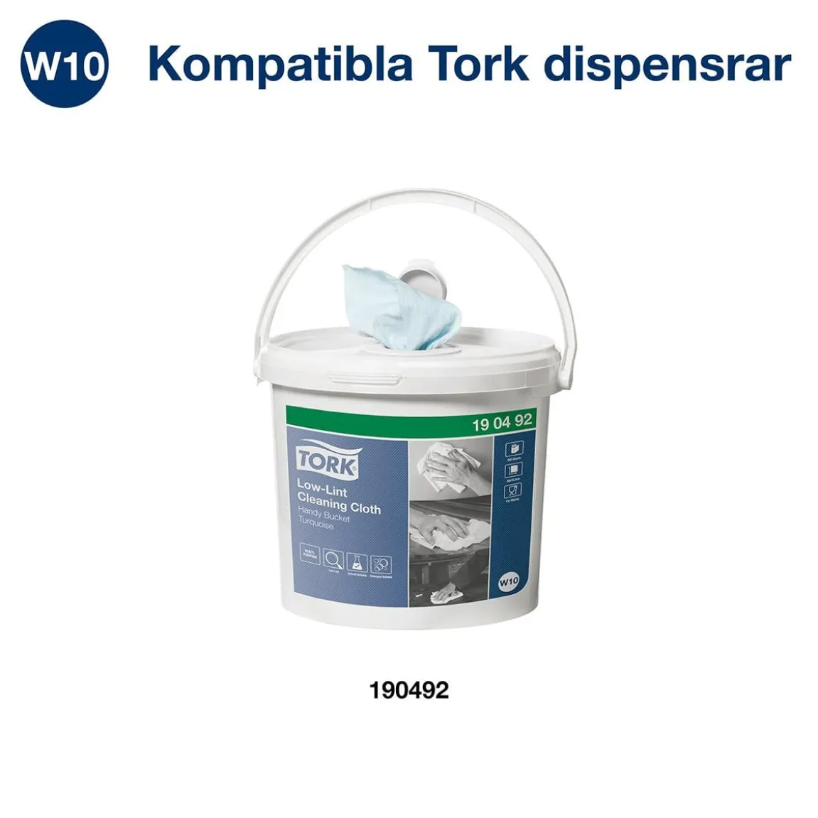 Rengöringsduk Tork W10 Precision Turkos 16,5cm x 60m
