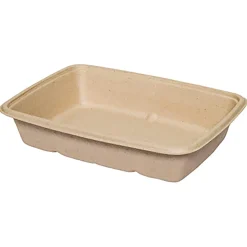 Salladsskål Rekt Bagasse Brun 230x160x50mm 950ml