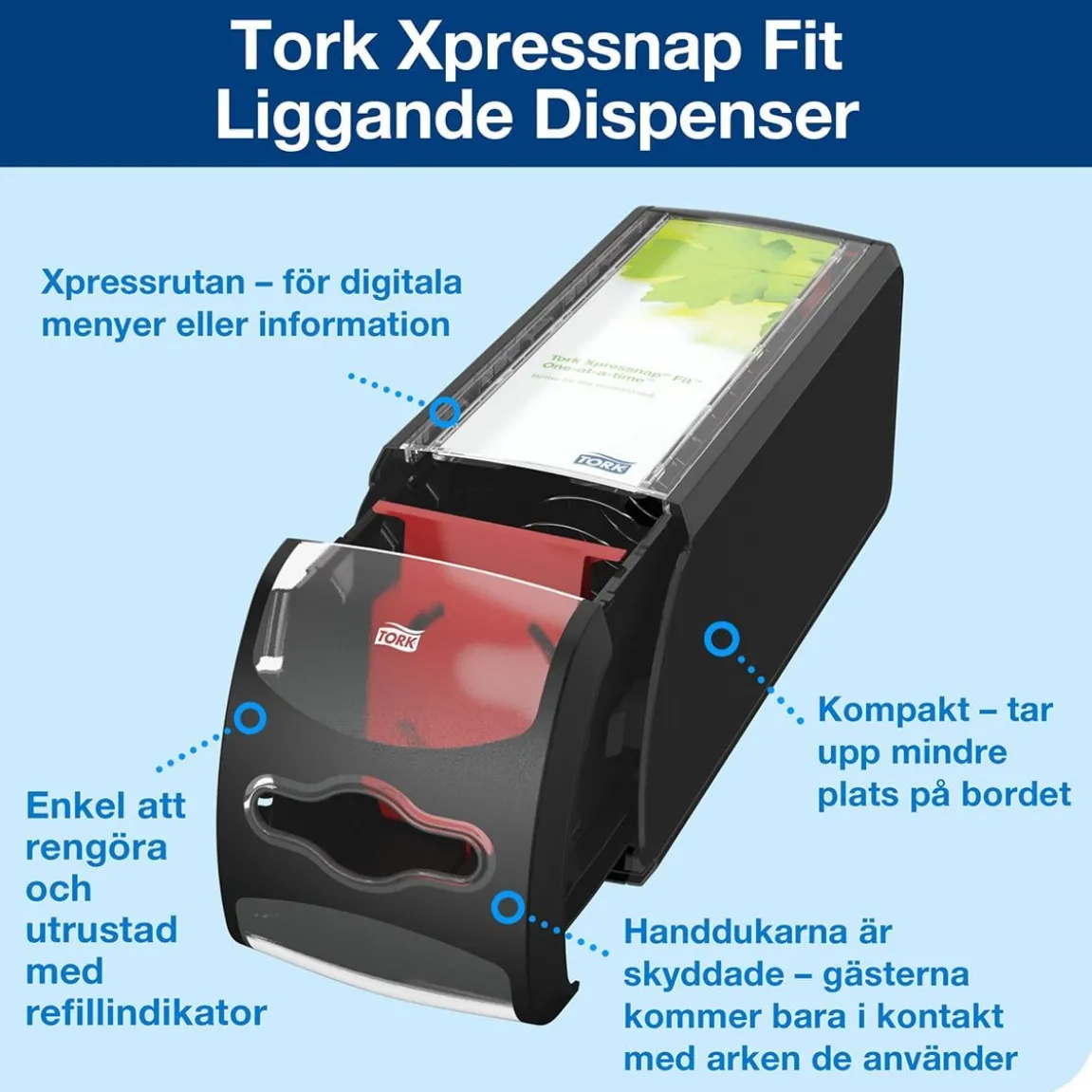 Servettdispenser Tork Xpressnap Fit N14 Liggande Svart
