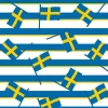 Servett Duni 3-lag Svenska Flaggor 33x33cm