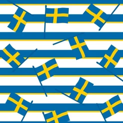Servett Duni 3-lag Svenska Flaggor 33x33cm