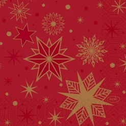Servett Duni Stargazing 3-lags Röd 24x24cm