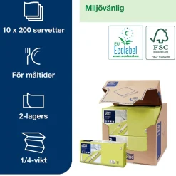 Servett Tork 2-lag Lime 33x33cm
