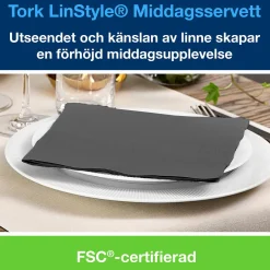 Servett Tork Linstyle Antracit 39x39cm