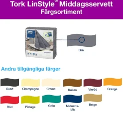 Servett Tork LinStyle Grå 39x39cm