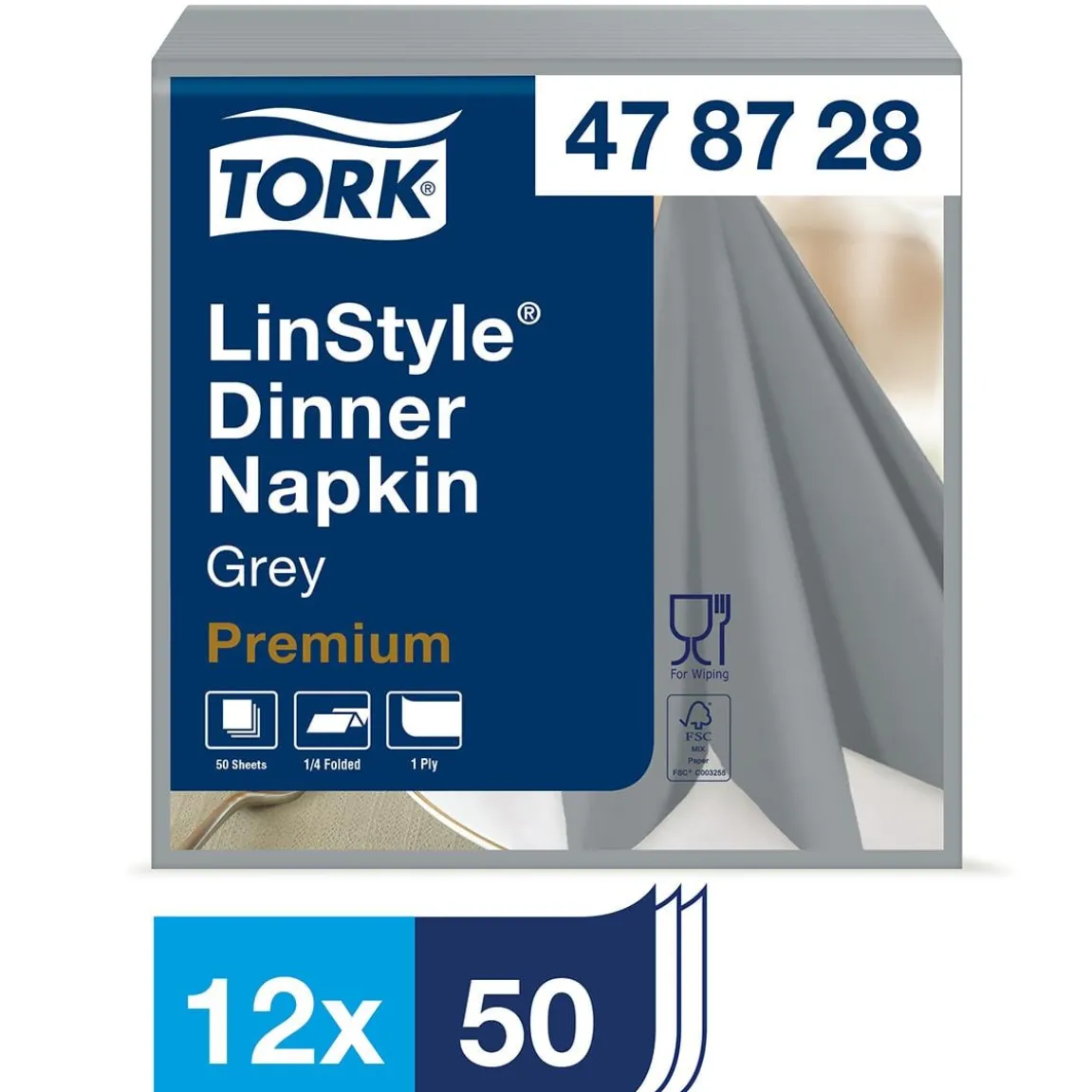 Servett Tork LinStyle Grå 39x39cm