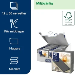Servett Tork LinStyle 1/8 Vikt Antracit 39x39cm
