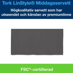 Servett Tork LinStyle 1/8 Vikt Antracit 39x39cm