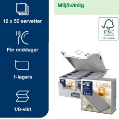 Servett Tork LinStyle 1/8 Vikt Grå 39x39cm