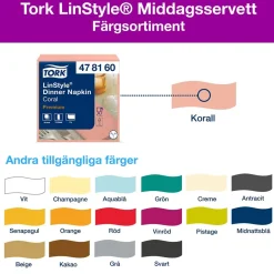 Servett Tork LinStyle 1/8 Vikt Korall 39x39cm