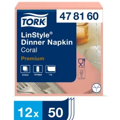 Servett Tork LinStyle 1/8 Vikt Korall 39x39cm