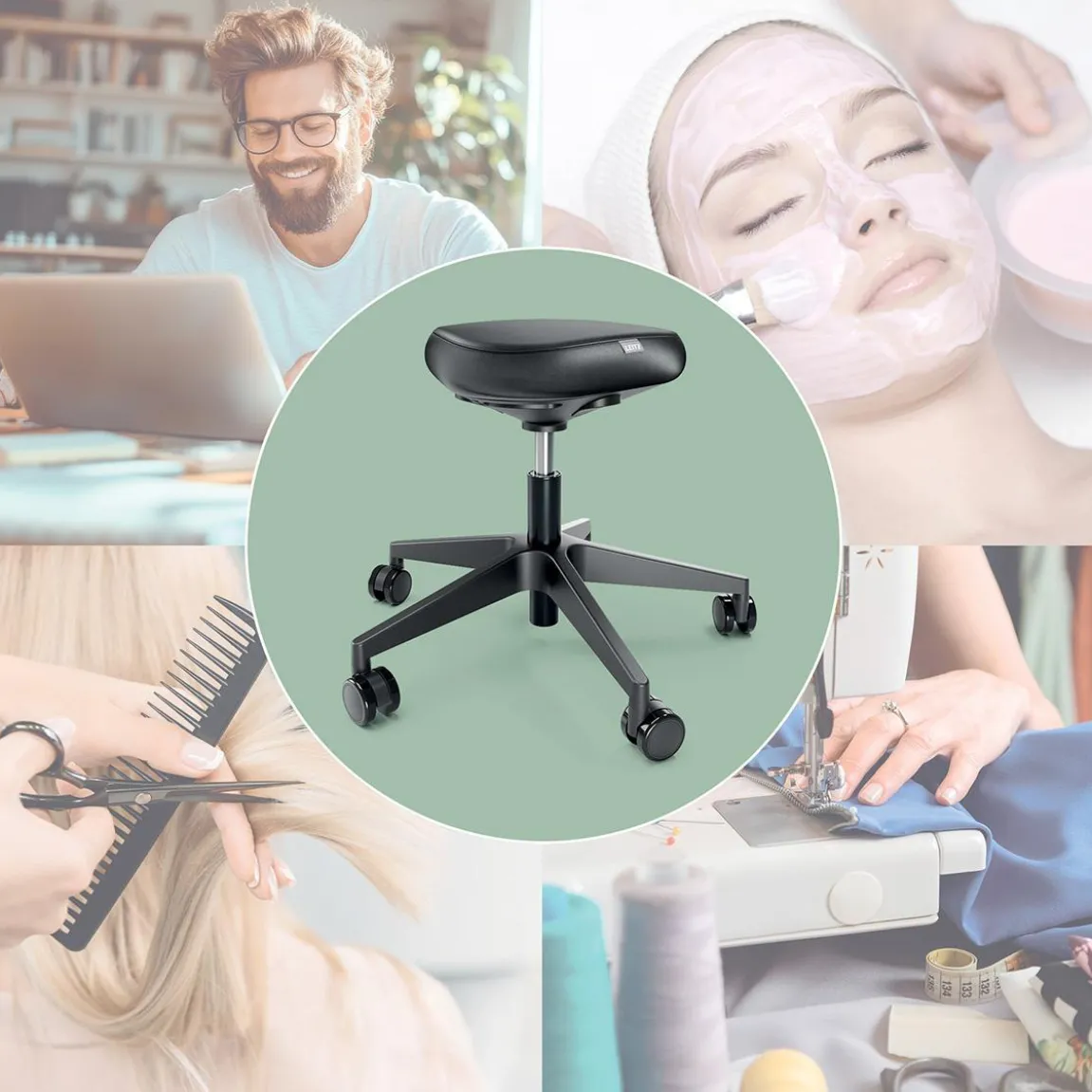 Sittpall Leitz Ergo Med Hjul Svart