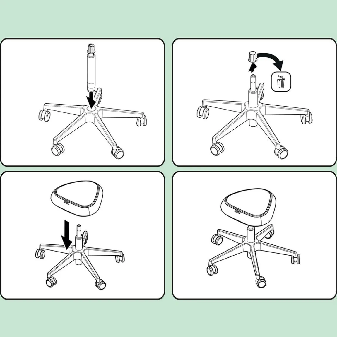 Sittpall Leitz Ergo Med Hjul Svart