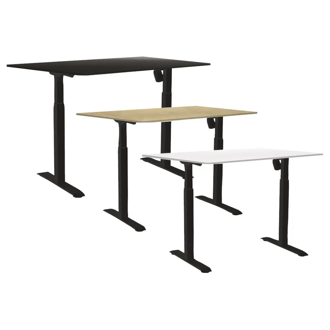 Skrivbord Höj-& Sänkbart Sun-Flex Svart/Svart 1600x800 mm