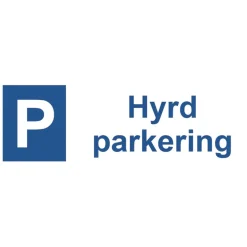 Skylt P Hyrd parkering 297x105mm