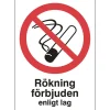 Skylt Rökning Förbjuden A4