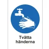 Skylt " Tvätta Händerna" Plast A5