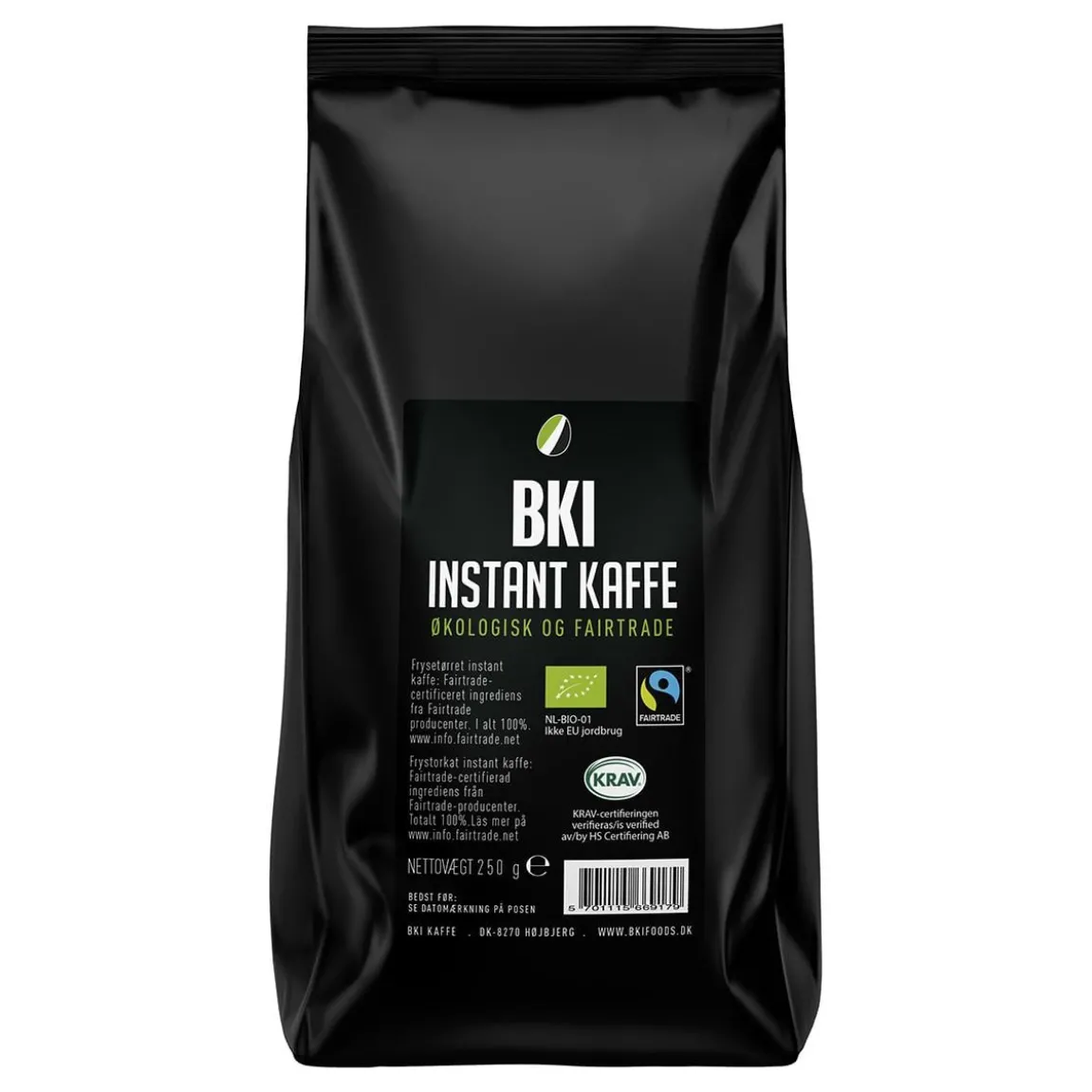 Snabbkaffe BKI Instant Mellanrost Eko Fairtrade 250g