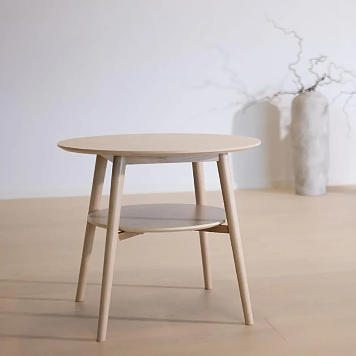 Soffbord inoff Gear Med Underhylla Svart/Svart Ø70, H52