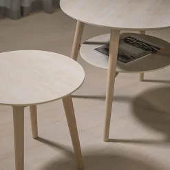 Soffbord inoff Gear Med Underhylla Svart/Svart Ø70, H52