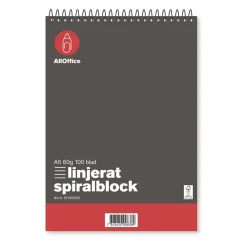 Spiralblock AllOffice Linjerat A5 60g