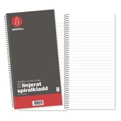Spiralkladd AllOffice Linjerat 70 Blad 148x295mm 70g