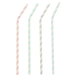 Sugrör papper böjbart Stripes Ø6mm x 220mm