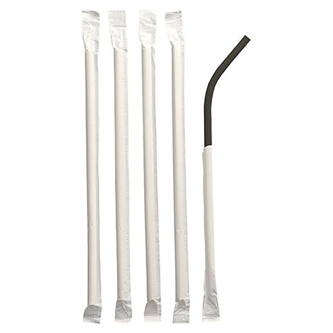 Sugrör Papper Singelpack Svart Ø6x200mm