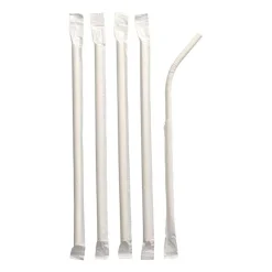 Sugrör Papper Singelpack Vit Ø6x200mm