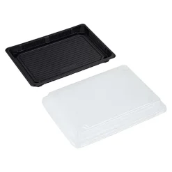 Sushiform m lock PS svart/klar 260x190x40mm 800ml