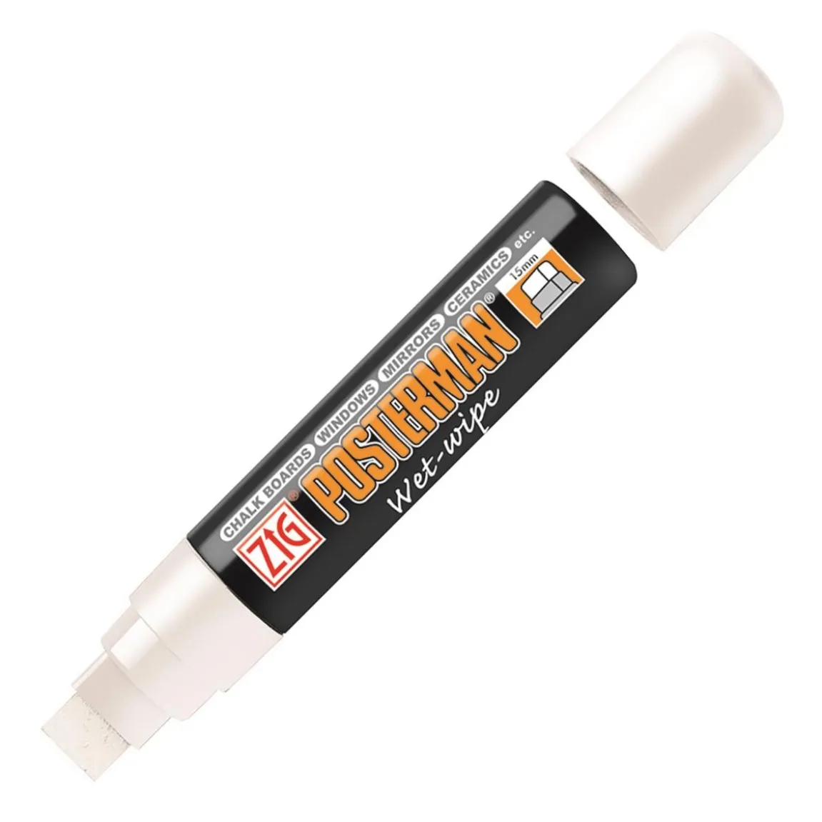 Tavelpenna Zig Posterman Wet-Wipe Vit 15mm