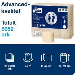 Toalettpapper Tork T4 Advanced 2-lg Natur 35m