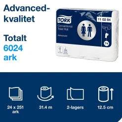 Toalettpapper Tork T4 Advanced 2-lg Vit 31,4m