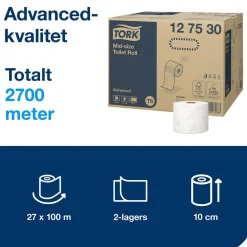 Toalettpapper Tork T6 Advanced 2-lg Vit 100m