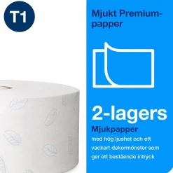 Toalettpapper Tork T1 Jumbo Premium 2-lg Vit 360m