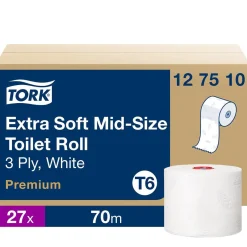 Toalettpapper Tork T6 Mid-size Premium 3-lg Vit 70m