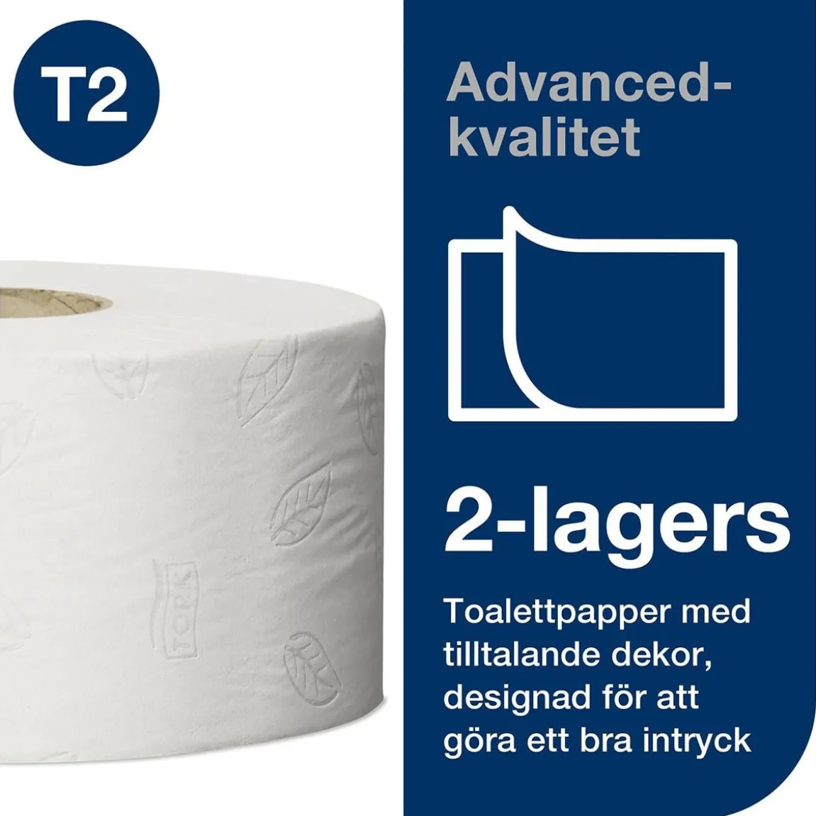 Toalettpapper Tork T2 Mini Jumbo Adv 2-lg Vit 170m