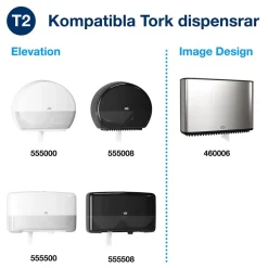 Toalettpapper Tork T2 Mini Jumbo Prem 2-lg Vit 170m