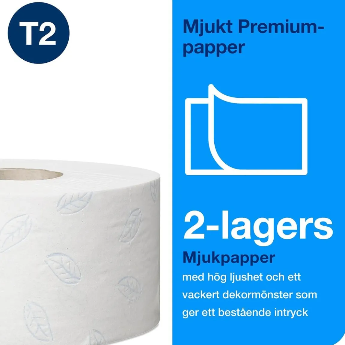 Toalettpapper Tork T2 Mini Jumbo Prem 2-lg Vit 170m