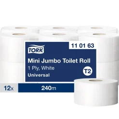 Toalettpapper Tork T2 Mini Jumbo Uni 1-lg Vit 240m
