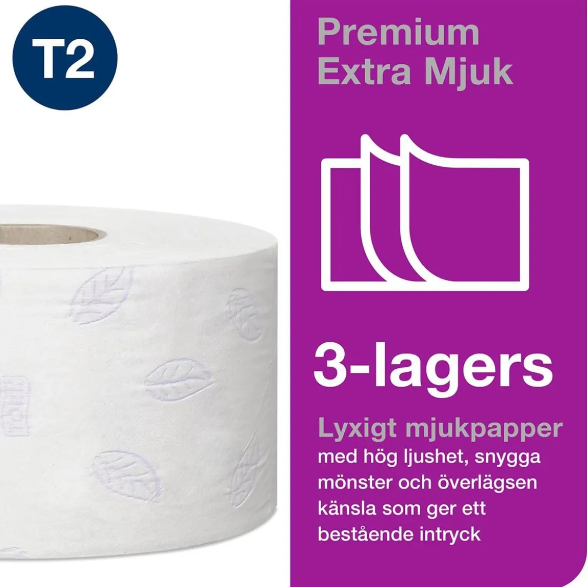 Toalettpapper Tork T2 Mini Prem E-soft 3-lg Vit 120m