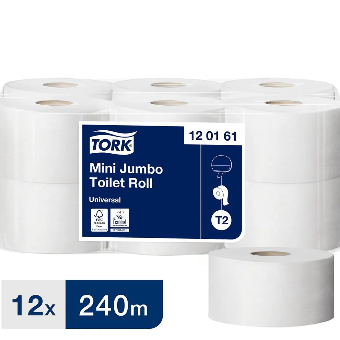 Toalettpapper Tork T2 Mini Universal 1-lg Natur 240m