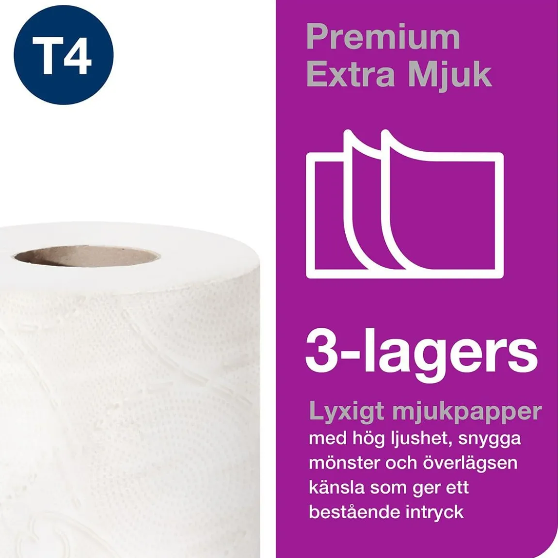 Toalettpapper Tork T4 Premium E-soft 3-lg Vit 19m