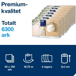 Toalettpapper Tork T4 Premium Extra Mjukt 4-lg Vit 18,8m
