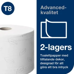 Toalettpapper Tork T8 SmartOne Advanced 2-lg Vit 207m
